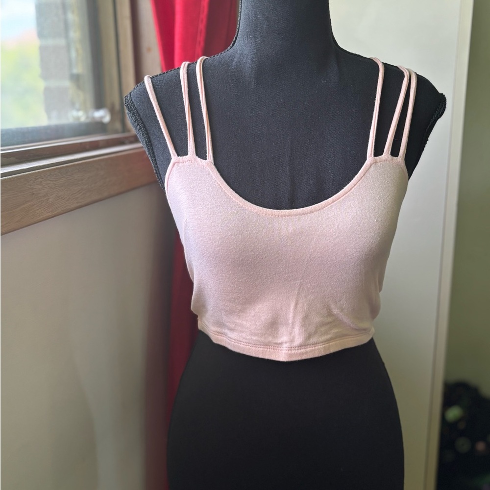 Elegant Pink/ salmon Strappy Women's Top